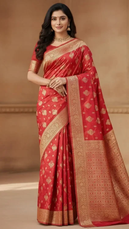 Soft quality Tissue Silk Saree with Blouse Piece.