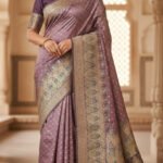 Premium quality Mashru Silk Saree With Jarkhan Stone Works & Blouse Piece.