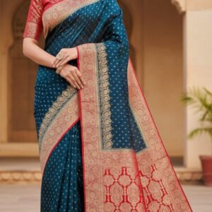 Premium quality Mashru Silk Saree With Jarkhan Stone Works & Blouse Piece.