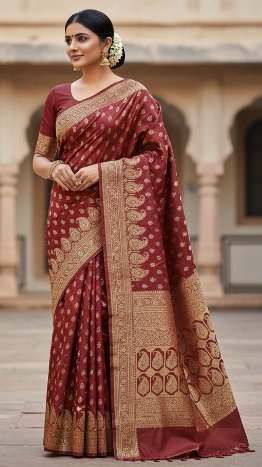 Premium quality Mashru Silk Saree in Pashmina design With Jarkhan Stone Works & Blouse Piece.