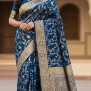 Soft quality silk saree with extra laid border & Blouse Piece.