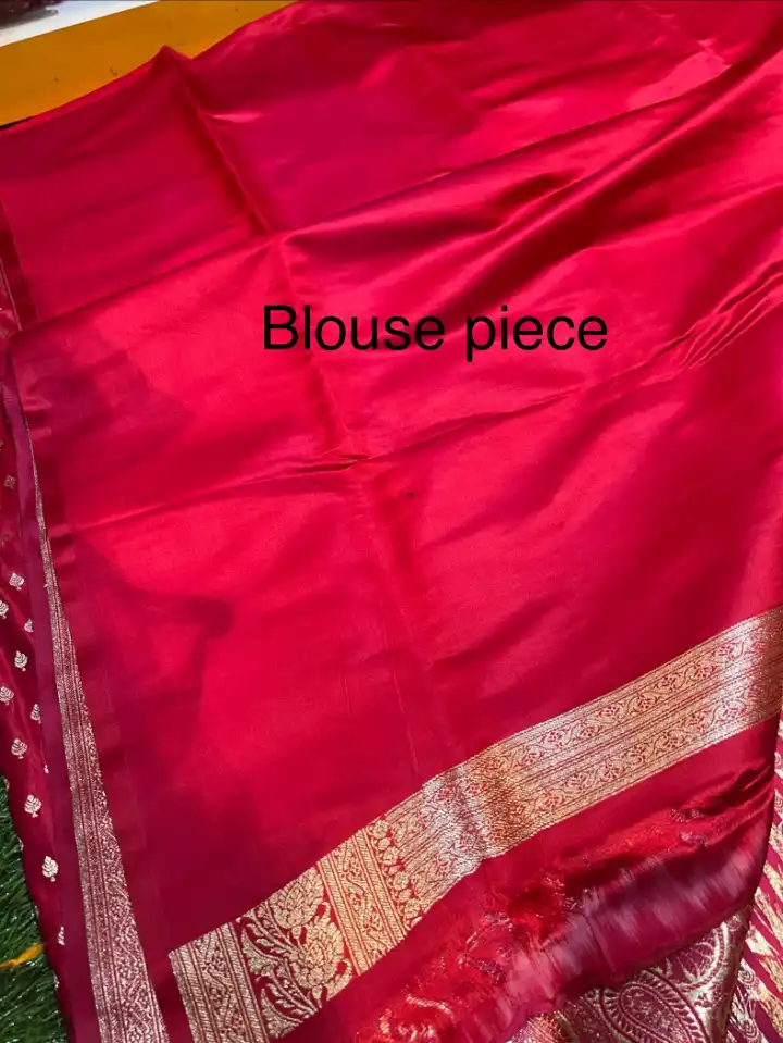Soft quality Banarasee Silk Saree With Blouse Piece. - Image 3