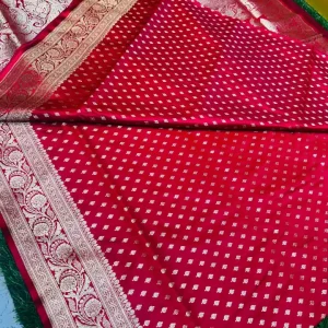 Soft quality Banarasee Silk Saree With Blouse Piece.