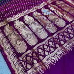 premium quality Mashru Banarasee Silk Saree in violet colour With open border & Blouse Piece.