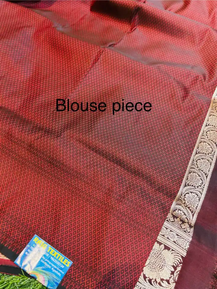 Mashru Banarasee Silk Saree in coffee colour With Blouse Piece. - Image 3