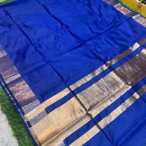 Soft quality Plain body Maheshwari Silk Saree With Blouse Piece.