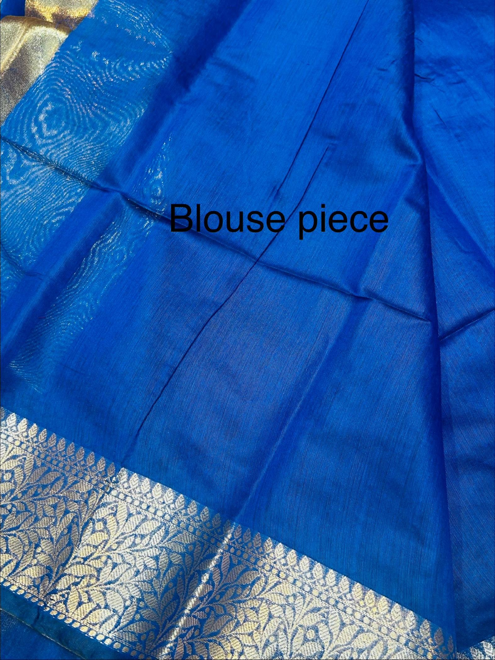 Soft quality Plain body Maheshwari Silk Saree With Blouse Piece. - Image 3