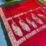 Mashru Banarasee Silk Saree in Red colour With Blouse Piece.