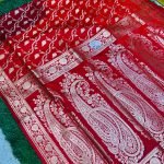 Mashru Banarasee Silk Saree in Red colour With Blouse Piece.