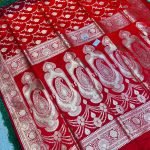 Mashru Banarasee Silk Saree in Red colour With Blouse Piece.