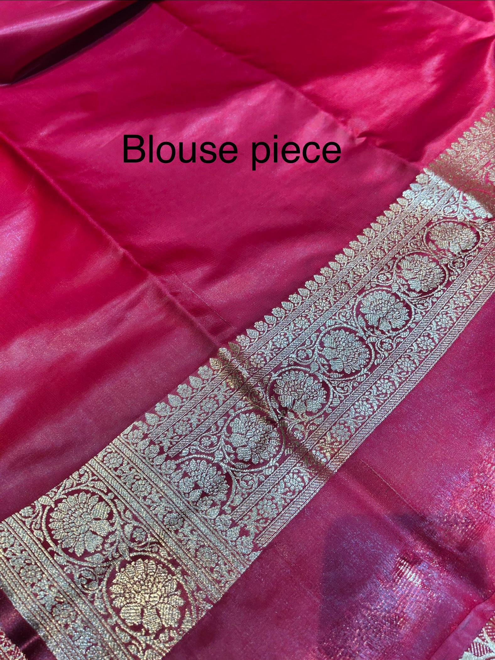 Mashru Banarasee Silk Saree in Marron colour With Blouse Piece. - Image 4