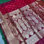 Mashru Banarasee Silk Saree in Marron colour With Blouse Piece.