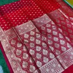 Mashru Banarasee Silk Saree in Red colour With Blouse Piece.