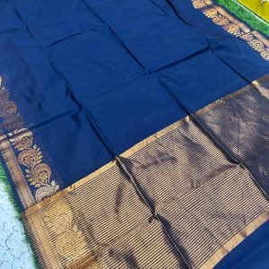 Soft quality Plain body Maheshwari silk Saree in Open Border With Blouse Piece.