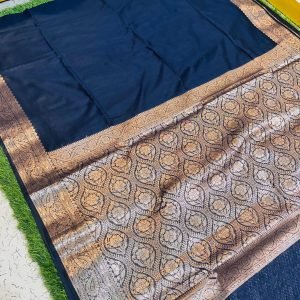Soft quality Plain body Maheshwari silk Saree With heavy works Blouse Piece.