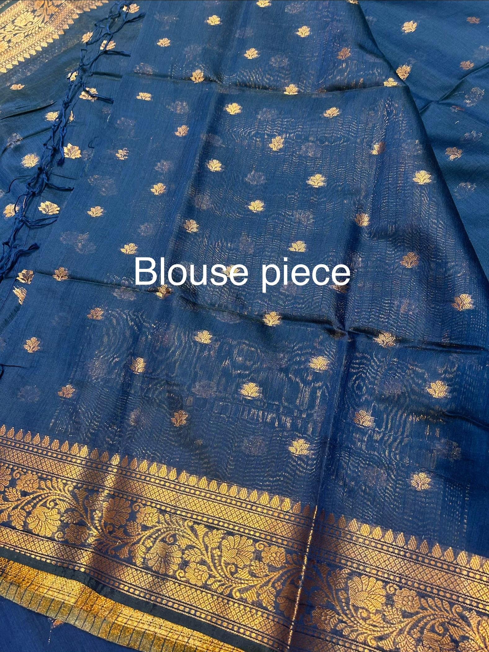 Soft quality Maheshwari Silk Saree With Blouse Piece. - Image 3