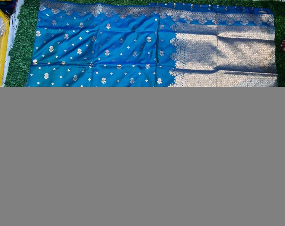 Soft quality Paithani Silk Saree in Rama Blue Colour with Blouse Piece. - Image 2