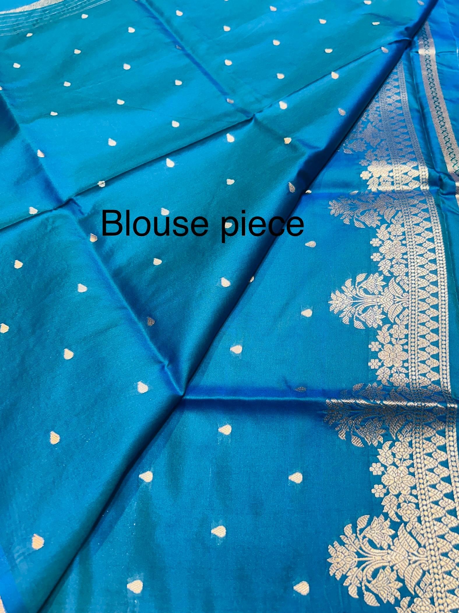 Soft quality Paithani Silk Saree in Rama Blue Colour with Blouse Piece. - Image 5