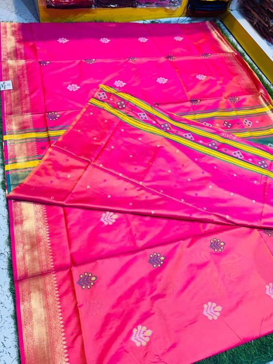 Soft quality Paithani Silk Saree with Blouse Piece. - Image 6