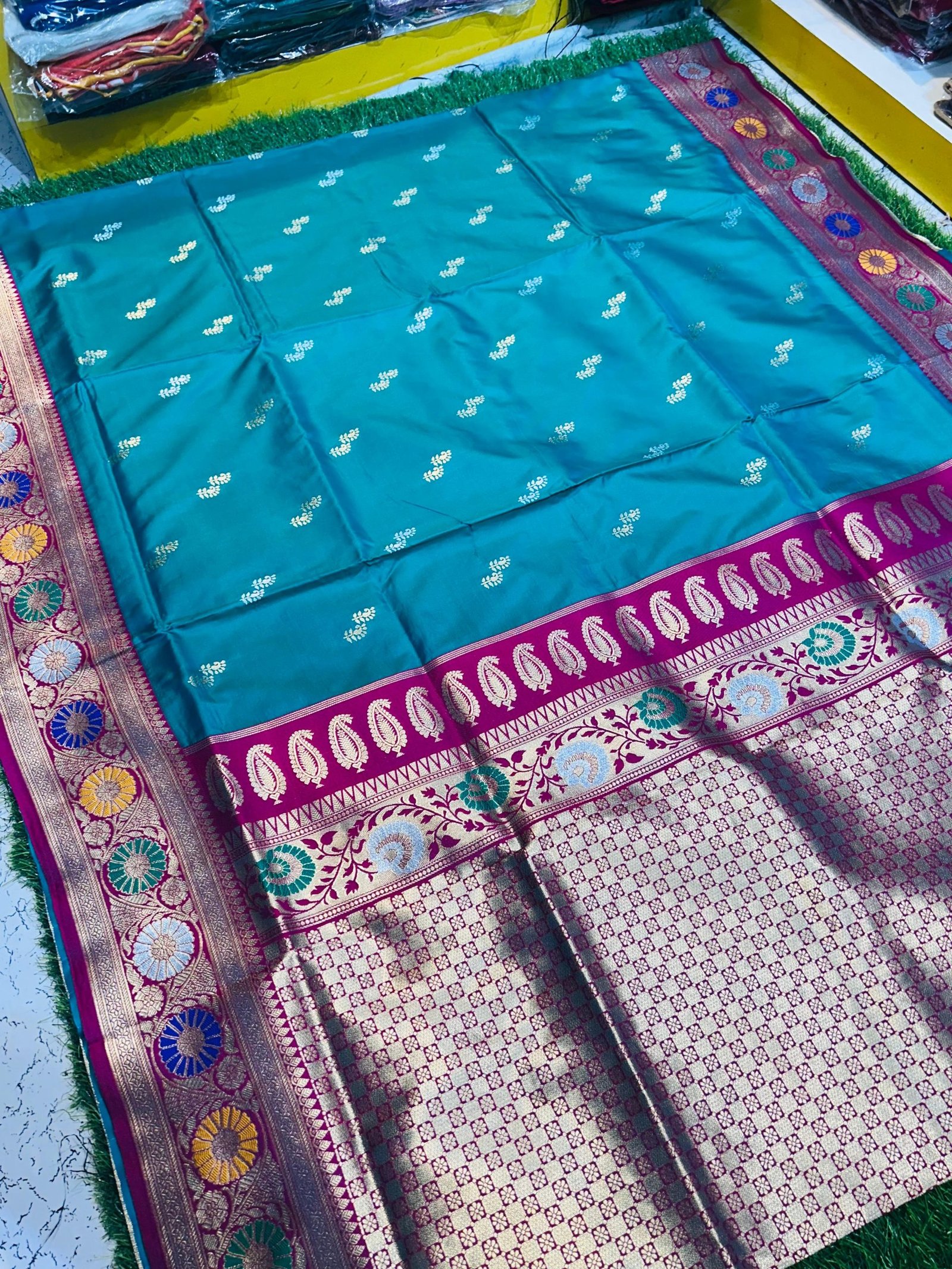 Soft quality Paithani Silk Saree with Blouse Piece.