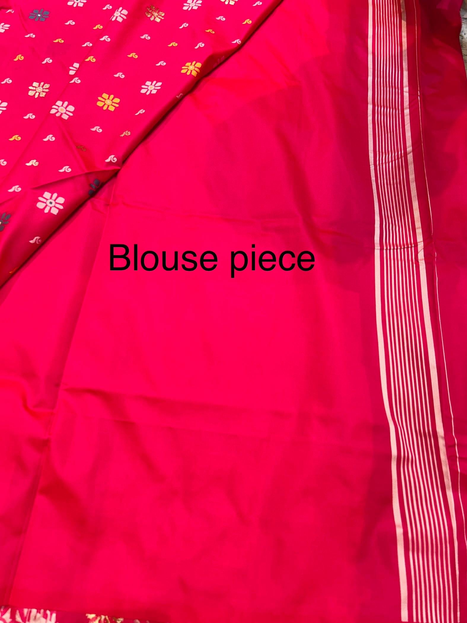 Soft quality Silk Saree in Jamdhani Works With Blouse Piece. - Image 5