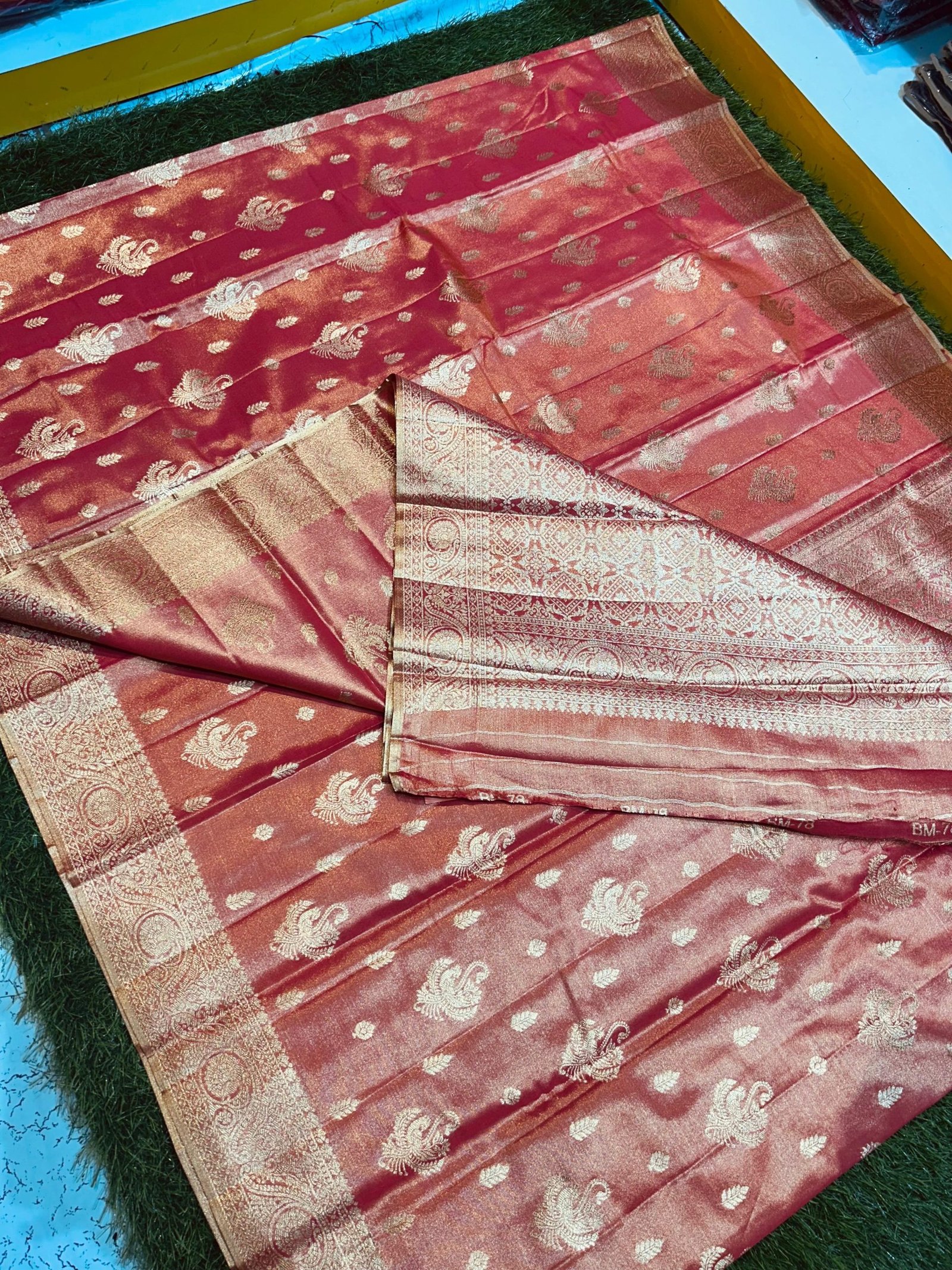 Soft quality Tissue Silk Saree with Blouse Piece. - Image 8