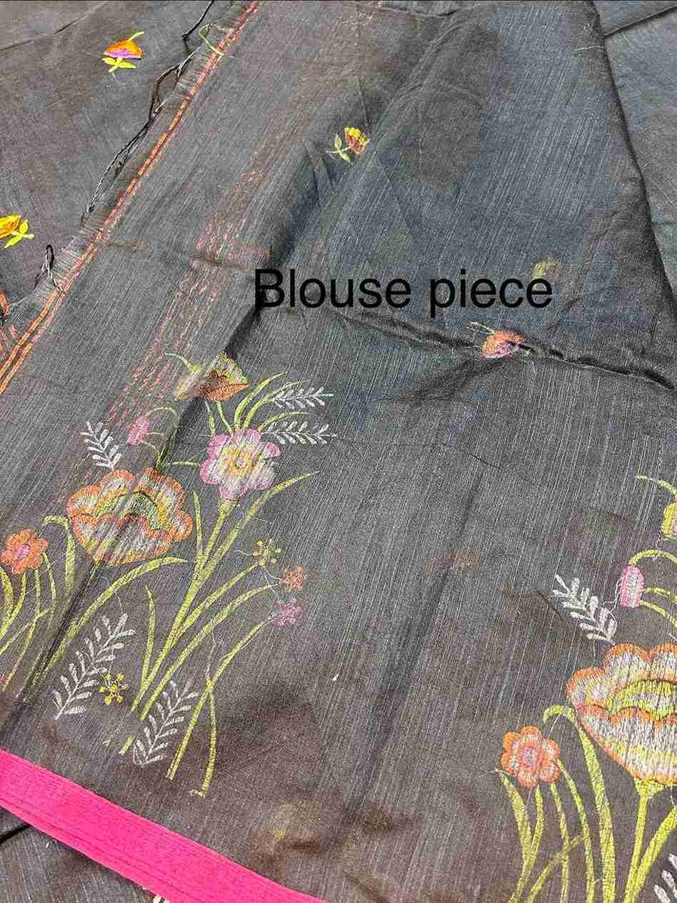 Soft quality Handloom Saree in Thread Works with Blouse Piece. - Image 3