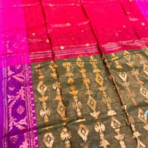 Premium quality Tissue Handloom Saree with contrast & Blouse Piece.