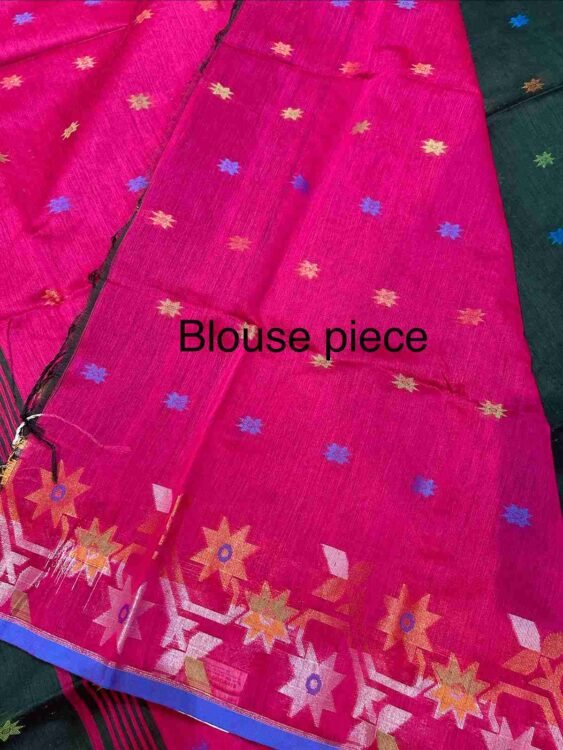 Soft quality Handloom Saree with contrast & Blouse Piece. - Image 3
