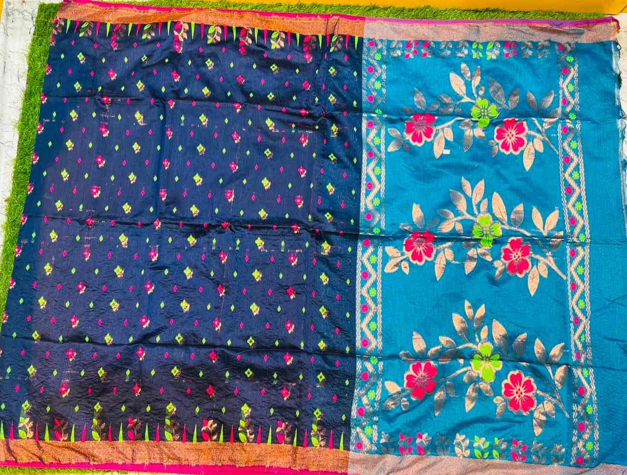 Soft quality Handloom Saree with contrast & Blouse Piece. - Image 2