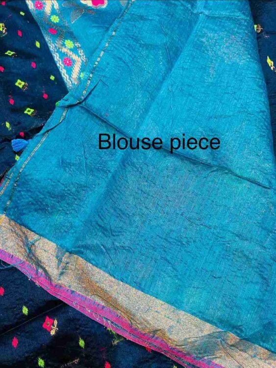 Soft quality Handloom Saree with contrast & Blouse Piece. - Image 3