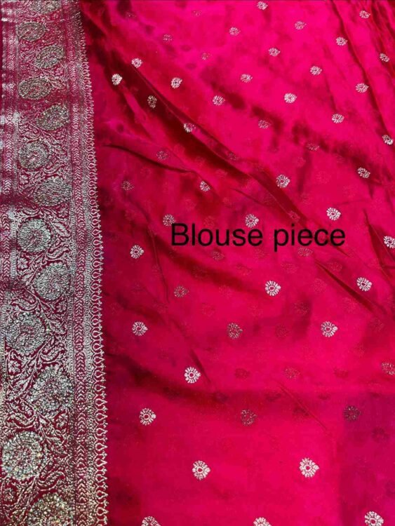 Premium quality Mashru Silk Saree With Jarkhan Stone Works & Blouse Piece. - Image 4