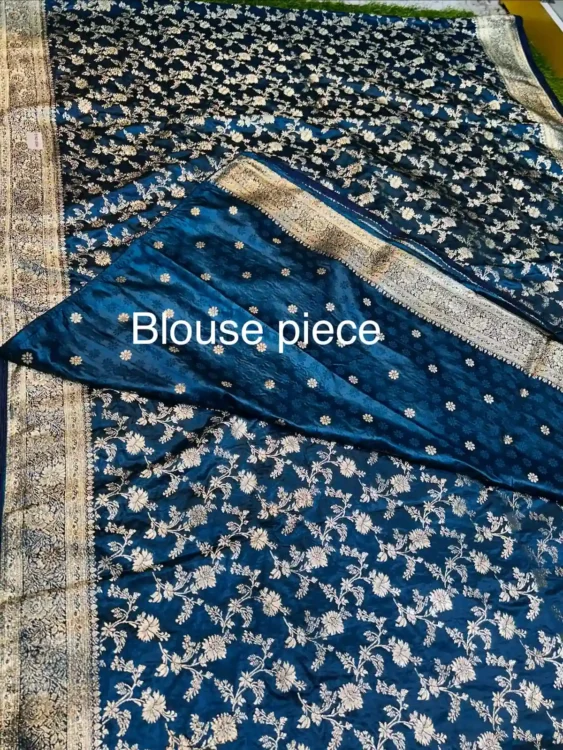 Premium quality Mashru Silk Saree With Jarkhan Stone Works & Blouse Piece. - Image 4