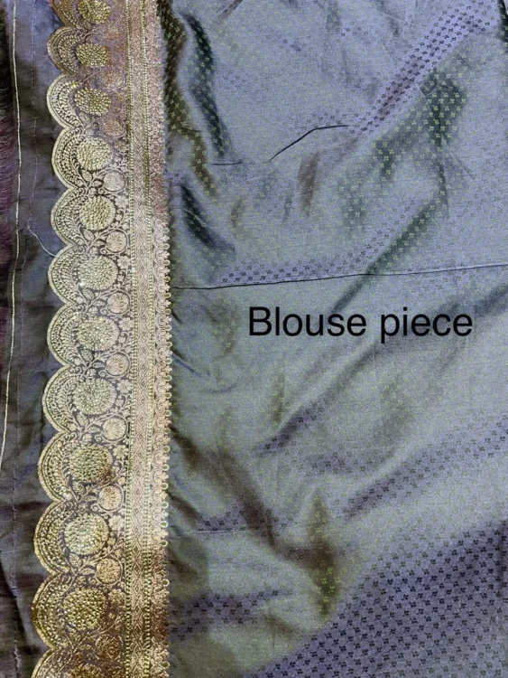 Premium quality Mashru Silk Saree With Jarkhan Stone Works & Blouse Piece. - Image 3