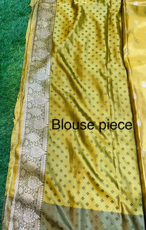 Premium quality Tissue Silk Saree With Jarkhan Stone Works & Blouse Piece. - Image 3