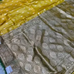 Premium quality Tissue Silk Saree With Jarkhan Stone Works & Blouse Piece.