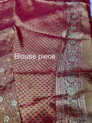 Premium quality Mashru Silk Saree in Pashmina design With Jarkhan Stone Works & Blouse Piece. - Image 3