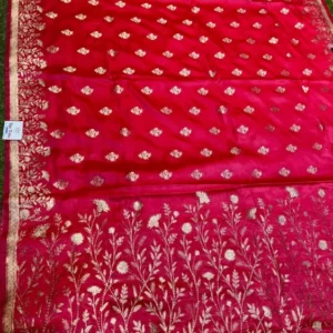 Premium quality Mashru Silk Saree With Jarkhan Stone Works & Blouse Piece.