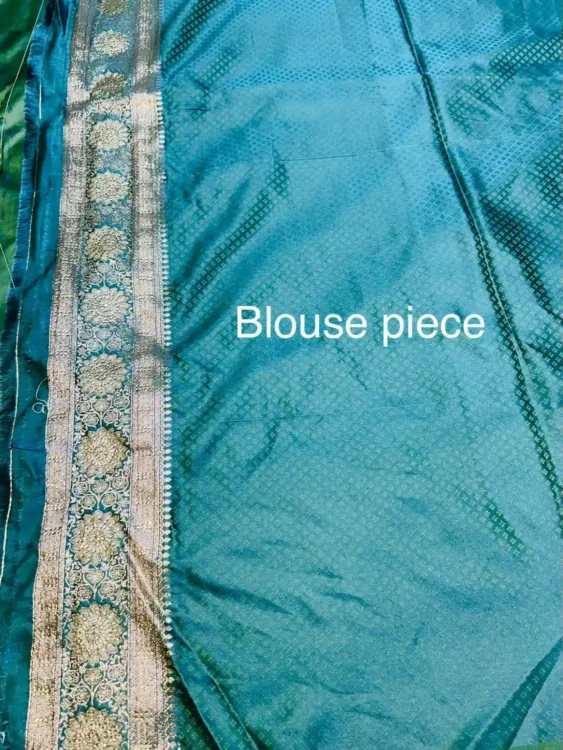 Premium quality Mashru Silk Saree in Pastel Colour With Jarkhan Stone Works & Blouse Piece. - Image 4