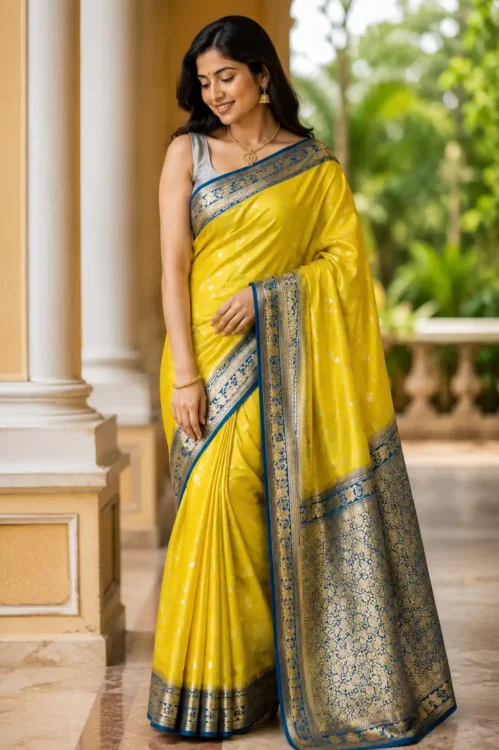 Soft quality Silk Saree in Contrast Border With Blouse Piece.