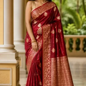 Premium quality Soft Silk Saree in open Border with Blouse Piece.