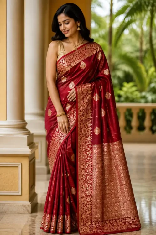 Premium quality Soft Silk Saree in open Border with Blouse Piece.