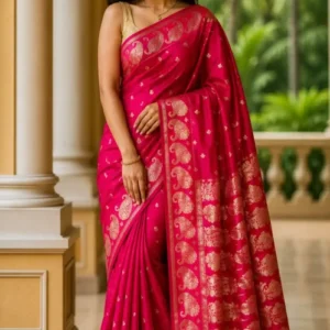 Premium quality Satin Mashru Silk Saree with Blouse Piece.