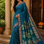 Premium quality Tissue Handloom Saree with Blouse Piece.