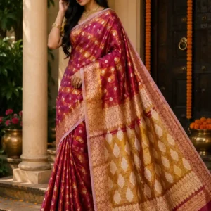 Premium quality Soft Tissue Handloom Saree with Blouse Piece.