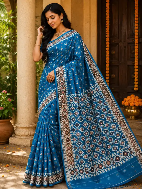 Premium quality Soft Tissue Handloom Saree with Blouse Piece.