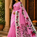 Soft quality Handloom Saree in Prints works with Blouse Piece.
