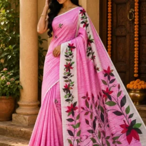 Soft quality Handloom Saree in Prints works with Blouse Piece.