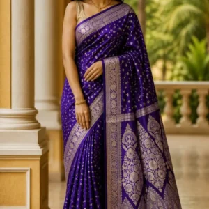 Premium quality Satin Mashru Silk Saree with Blouse Piece.