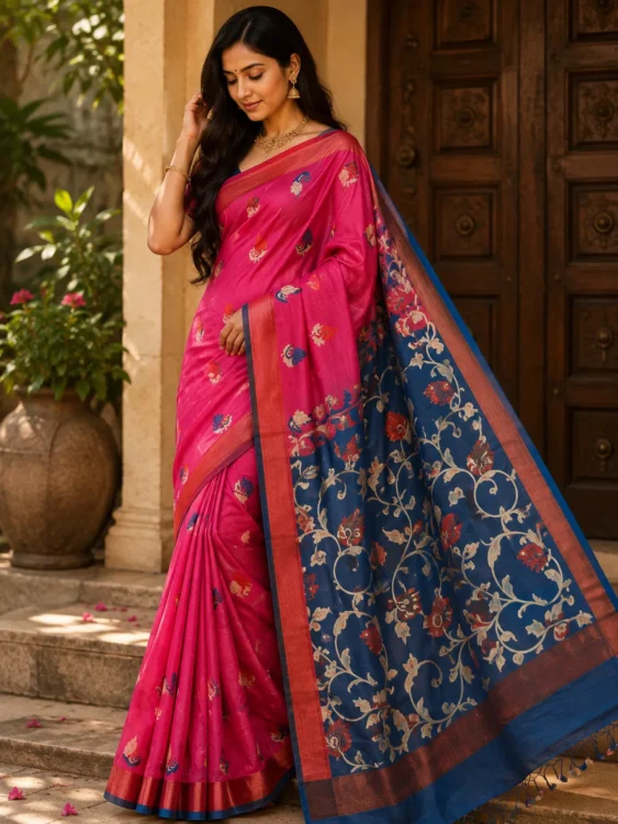Premium quality Handloom Saree with Blouse Piece.